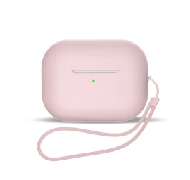 Silikoninis Dėklas airpods 1 / airpods 2 + Riešo Dirželis - Rožinis