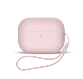 Silikoninis Dėklas airpods 3 + Riešo Dirželis Su Rausvu Dirželiu