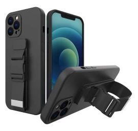 Silikoninis Dėklas Su Dirželiu, Skirtas xiaomi Poco M4 Pro 5g Rope Case - Juodas