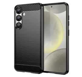 Silikoninis Galinis Dėklas Iphone 16e Carbon Case - Juodas
