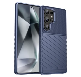 Silikoninis šarvuotas Dėklas samsung Galaxy S25 Ultra Thunder Case - Mėlynas