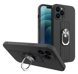 Silikoninis žiedo Dėklas Su Laikikliu Ir Stovu, Skirtas samsung Galaxy S21 Ultra 5g - Juodas Silikoninis žiedo Dėklas Su Laikikliu Ir Stovu, Skirtas samsung Galaxy S21 Ultra 5g - Juodas