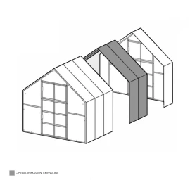 Šiltnamio KLASIKA BERNARD 1 metro prailginimas, be priekio ir galo , su 6 mm danga