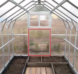 Šiltnamio KLASIKA BERNARD papildomos durys gale be dangos (dangos reikia 1,05x2 m)