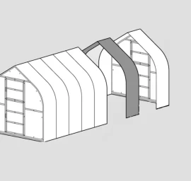 Šiltnamio KLASIKA DROP 2 metrų prailginimas, be priekio ir galo su 4 mm danga