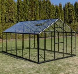 Šiltnamis Gampre Sanus Glass L (plotis 2,2 m) stiklas 4 mm 2,20 m antracitas