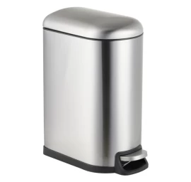 Šiukšliadėžė nerūdijančio plieno, 10 L Pedal Bin, Silver
