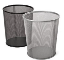 Šiukšlių dėžė Forpus, 12l, juoda, perforuoto metalo