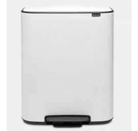 Šiukšlių dėžė su pedalu, 2x30L, balta, 211447