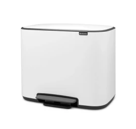 Šiukšlių dėžė su pedalu Brabantia Bo 11+23L, balta 121142
