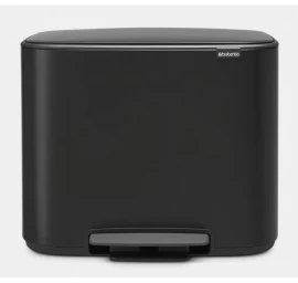 Šiukšlių dėžė su pedalu Brabantia Bo 11+23L Juoda