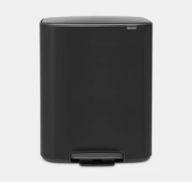 Šiukšlių dėžė su pedalu Brabantia Bo 2 x 30L, matinė juoda 211508