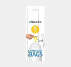 Šiukšlių maišai Brabantia A 3L (ritinėlyje 20vnt.)