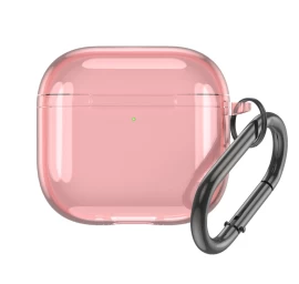 Skaidrus airpods 4 Dėklas - Rožinis