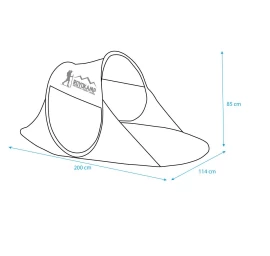 Skėčių Nuo Saulės Palapinė 190x120x86cm Raudona/pilka