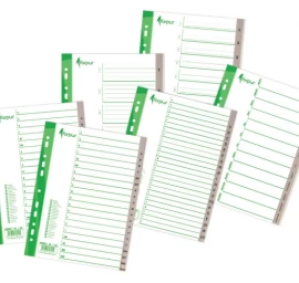 Skiriamieji lapai Forpus, A4, 1-6 skaičiai, plastikiniai