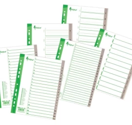 Skiriamieji lapai Forpus, A4, Dec- Jan mėnesiai, plastikiniai