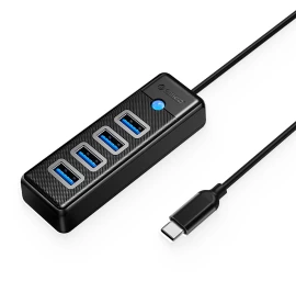 Skirstomasis šakotuvas Pw4u-c3 Usb-c - 4x Usb-a - Juodas