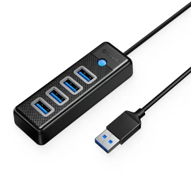 Skirstomasis šakotuvas Pw4u-u3 Usb-a - 4x Usb-a - Juodas