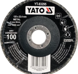 Šlifavimo diskas lapelinis išgaubtos formos 125mm P120 (YT-83296)