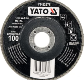 Šlifavimo diskas lapelinis plokščios formos 125mm P120 (YT-83276)
