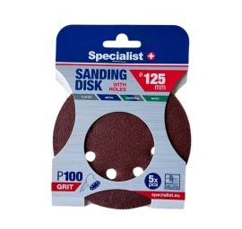 Šlifavimo popierius su skylėmis SPECIALIST+ P100, 125mm 5vnt.