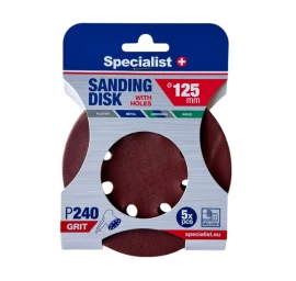 Šlifavimo popierius su skylėmis SPECIALIST+ P240, 125mm 5vnt.
