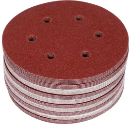 Šlifavimo popierius {velcro) | 6 skylės | 150 mm / P120 | 50 vnt. (YT-834585)