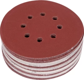 Šlifavimo popierius {velcro) | 8 skylės | 150 mm / P240 | 50 vnt. (YT-834599)