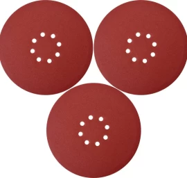 Šlifavimo popierius {velcro) apvalus | su skylėm | 225 mm / P180 | 3 vnt. (YT-83476)