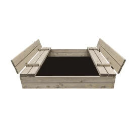 Smėlio dėžė Bonus Orbis, 120x120cm, su patiesalu, pilka