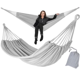 Sodo Hamakas 2 Asmenims 200x150cm Su Dangčiu Pilka 1039053