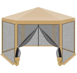 Sodo Paviljonas 2x2x2x2,5m Su Tinkleliu Nuo Uodų, Smėlio Spalvos