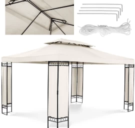 Sodo Paviljonas Pavėsinė Sulankstoma Palapinė 3 X 4 X 2,6 M Kreminė