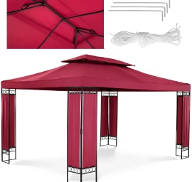Sodo Paviljonas Pavėsinė Sulankstoma Palapinė 3 X 4 X 2,6 M Raudonas Vynas