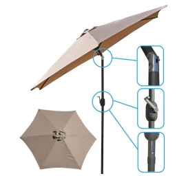 Sodo Skėtis 300 Cm Sulankstomas Smėlio Spalvos