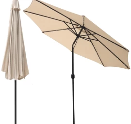Sodo Skėtis Su Led Apšvietimu 300 Cm Smėlio Spalvos