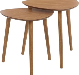 šoninių Kavos Staliukų Rinkinys Medinis Viršus