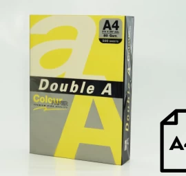 Spalvotas popierius Double A, 80g, A4, 500 lapų, Lemon