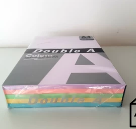 Spalvotas popierius Double A, 80g, A4, 500 lapų, Rainbow 3, 5 spalvų
