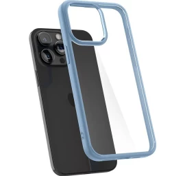 spigen Crystal Hybrid Dėklas iphone 15 Pro Max - Skaidrus, Mėlynas