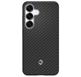 Spigen Enzo Aramid Magfit Silikoninis Dėklas Samsung Galaxy S25+ - Juodas