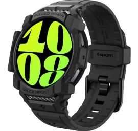 spigen Rugged Armor Pro Dirželio Dėklas, Skirtas samsung Galaxy Watch 7 (44 Mm) - Juodas spigen Rugged Armor Pro Dirželio Dėklas, Skirtas samsung Galaxy Watch 7 (44 Mm) - Juodas