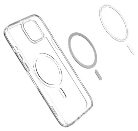 spigen Ultra Hybrid Mag Dėklas Su magsafe Iphone 14 - Skaidrus Ir Baltas
