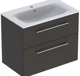 Spintelė su praustuvu Geberit Selnova SQ 80 cm, lava sp. 501241001
