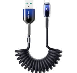Spiralinis Kabelis Usb-a - Iphone Lightning Crystal-clear Series 3a 1,5 M - Juodas
