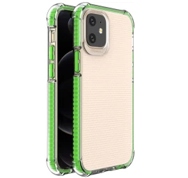 Spring Armor Gelinis Lankstus šarvuotas Dėklas Su Spalvotu Rėmeliu Iphone 12 Mini, žalias