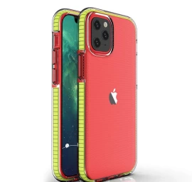 spring Case Gelinis Dangtelis Su Spalvotu Rėmeliu iphone 13 Mini - Geltonas