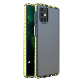 spring Case Gelinis Dėklas Su Spalvotu Rėmeliu, Skirtas samsung Galaxy M51, Geltonas