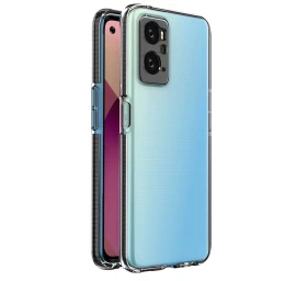 Spring Case Realme 9i, Oppo A36 / A76 / A96 Silikoninis Dėklas Su Rėmeliu Juodas